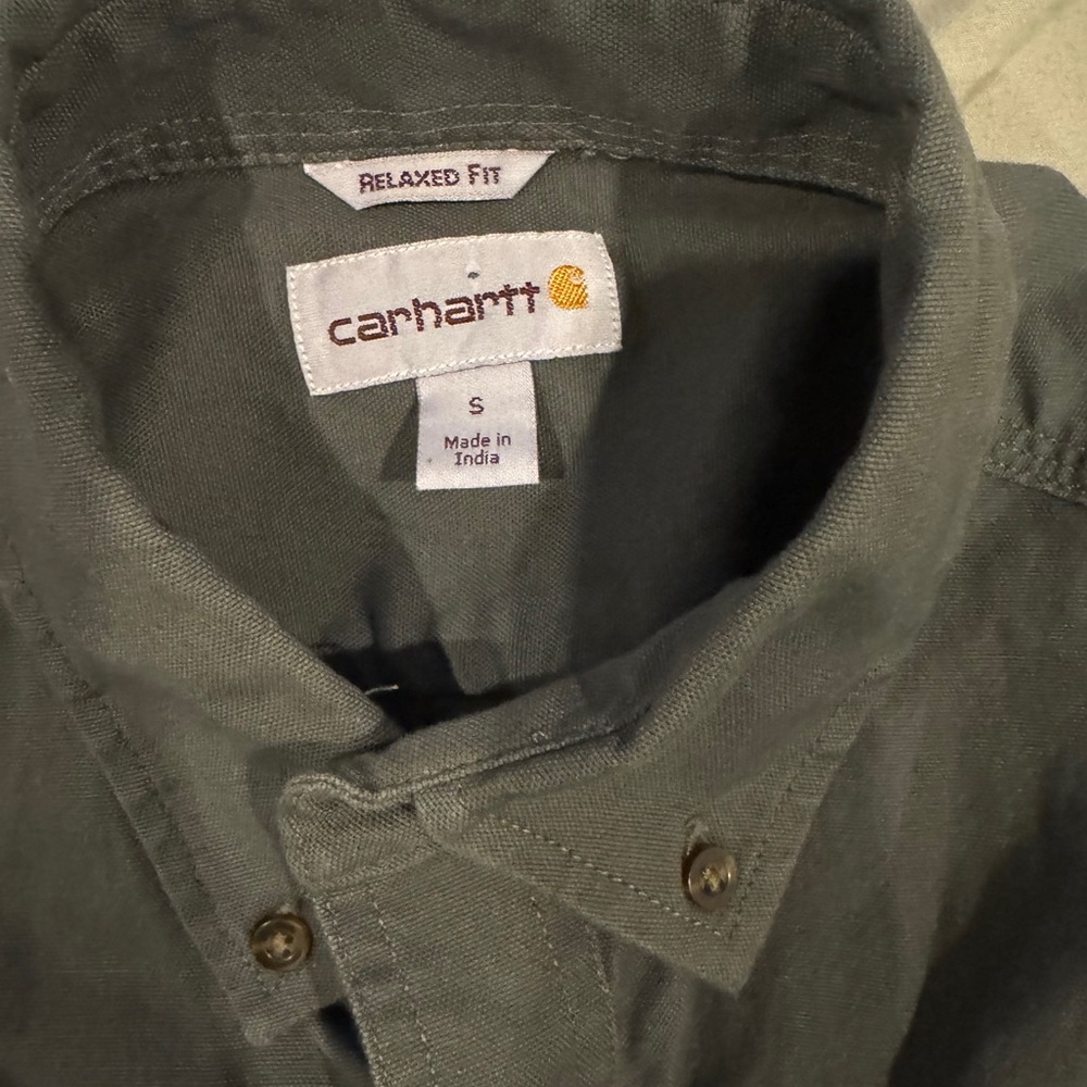 Carhartt Men's Charcoal BUTTON up ‘Relaxed Fit’ Shirt - Picture 4 of 11